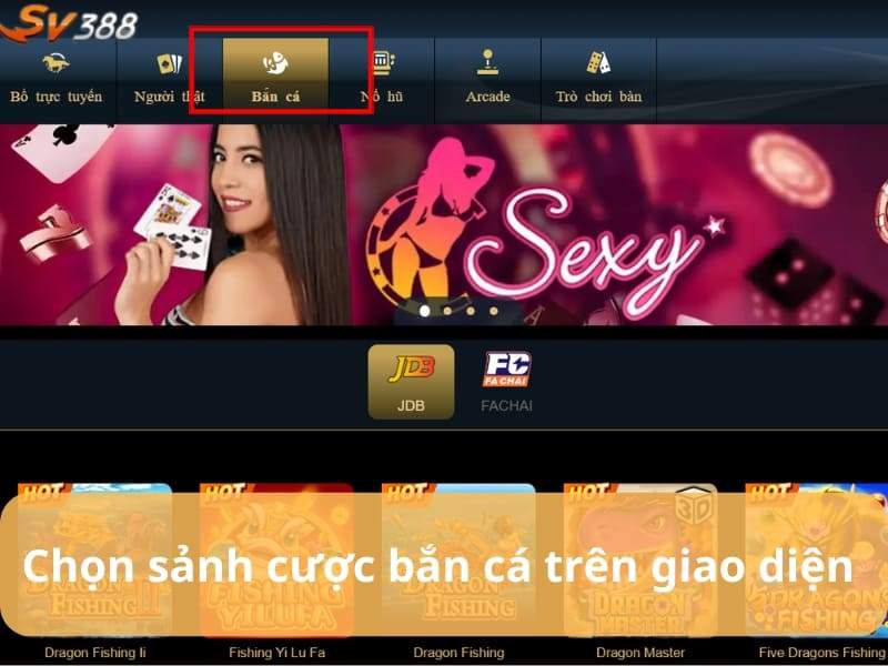 Truy cập vào nhà cái SV388 và chọn trò chơi Huyền Thoại Săn Cá Truy cập vào nhà cái SV388 và chọn trò chơi Huyền Thoại Săn Cá