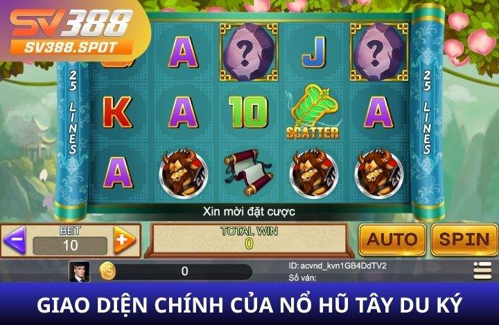 Giao diện chính của game nổ hũ Tây Du Ký