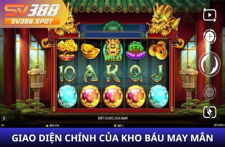 Giao diện quay thưởng của Kho Báu May Mắn